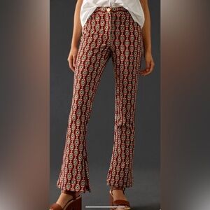 Anthropologie Maeve Mid-Rise Flare Stretch Pants Size 6 Mod NWOT